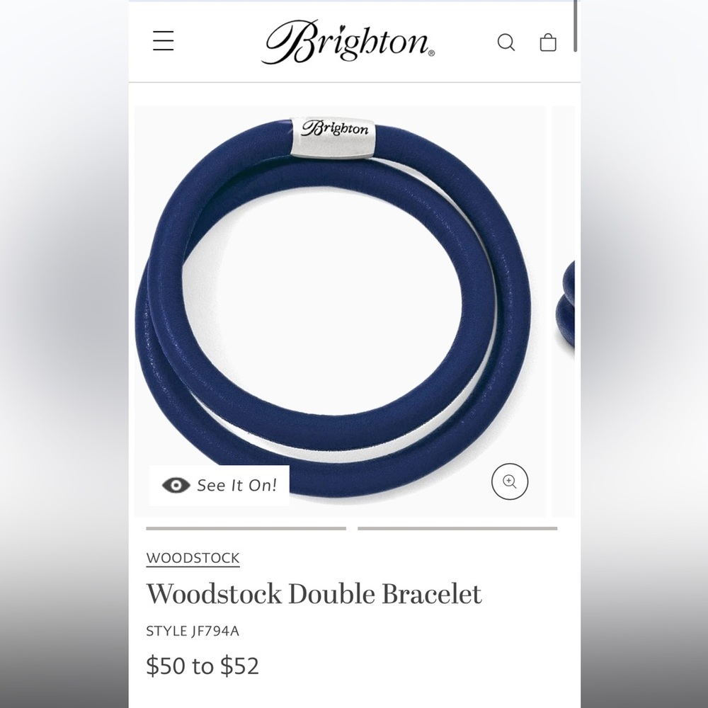 Brighton Woodstock Double Wrap Bracelet - navy with Africa Stories pillow bead